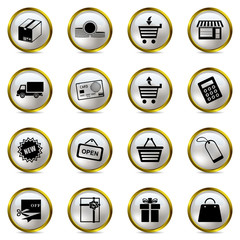 Shopping icons set