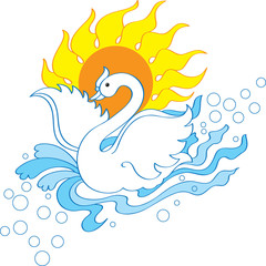 Bird Swimming & splashing water