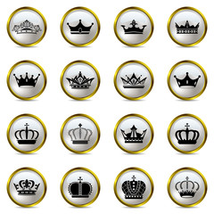 Crown icons set