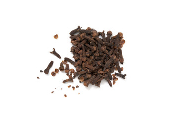 a little mount of cloves isolated in white