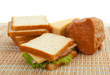 sandwiches with cheese and ham .