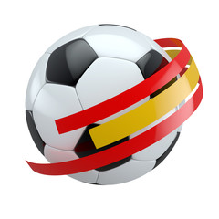 Fußball mit spanischen Nationalfarben