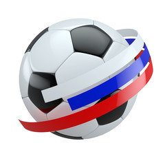 Fußball mit russischen Nationalfarben