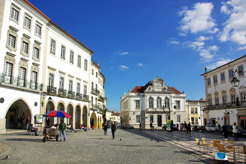 Giraldo square, Evora, Portugal.