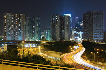 modern city at night