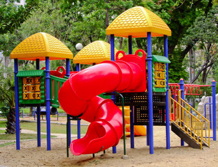 colorful children playground in park