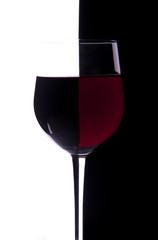 wine black red white glass
