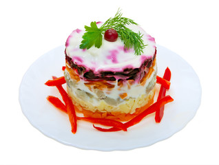 Salad of vegetables and fish