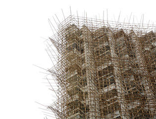bamboo scaffolding in construction site