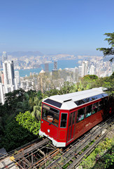 Fototapeta na wymiar Hong Kong tram szczyt