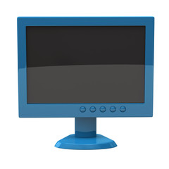 LCD monitor isolated on white background