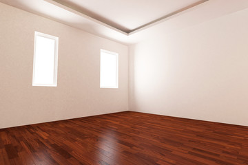 Empty room with parquet floor
