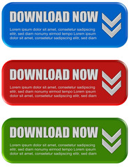 Button 3er Set bunt Ecken rund DOWNLOAD NOW