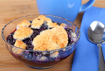 Bowl of Blueberry Cobbler