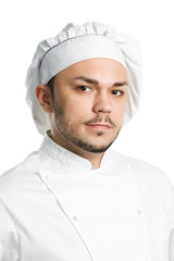 Face portrait of chef isolated