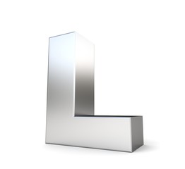 3d metal letter l
