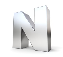 3d metal letter n