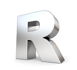 3d metal letter r
