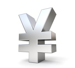 Obraz premium 3d metal yen symbol