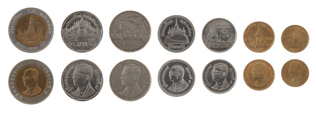Thai Coins Isolated on White
