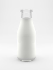 A render of an open classic milk bottle