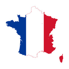 France flag on map