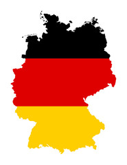 German flag on map