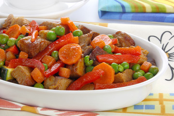 Pork meat with vegetables