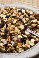 Mix of spices and herbs for seasoning of food