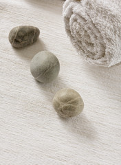 stones with clean towel
