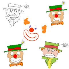 various clowns - vector