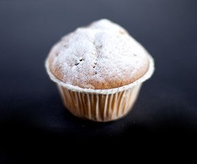 muffin chocolat sur fond noir