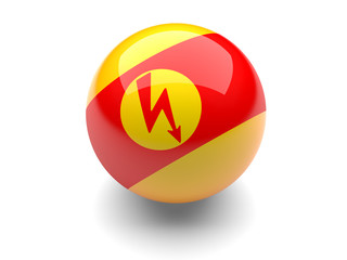 Billiard ball with flash signs