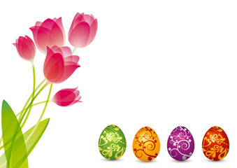 Ostereier mit Tulpen - Ostern