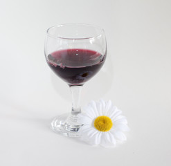 verre de vin fleuris