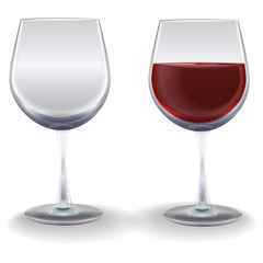 wine glasses isolated on white background