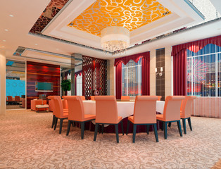 3d modern restaurant