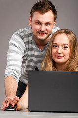 couple with laptop