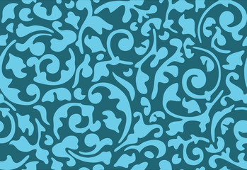 Seamless vector flower blue ornament