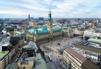 Poster Im Rahmen Hamburg, view of City Hall and the city panorama, Germany © Mikhail Markovskiy