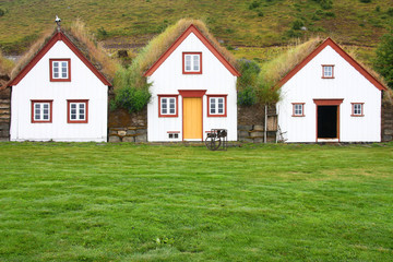Fototapeta na wymiar Iceland - turf houses museum in Laufas