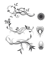 Vector illustration of decorative border and frame set.