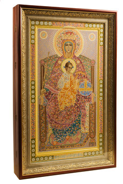 Russian orthodoxy icon over white
