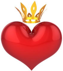 Heart of king abstract. Lucky lover concept. Premium Love symbol