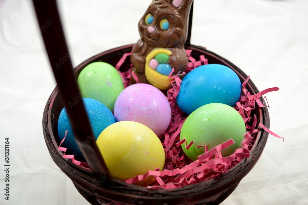 Wall mural Easter Eggs in a Basket