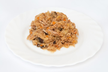 Stewed sauerkraut with meat