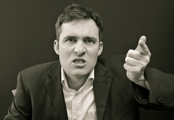 Angry young business man
