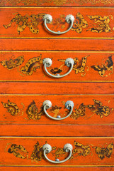 Old Chinese cabinet with traditional painting
