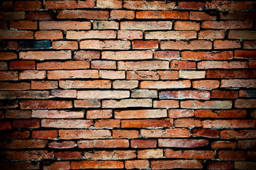 old brick wall orange colored for background