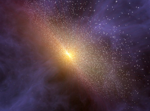 Deep space background with galaxy